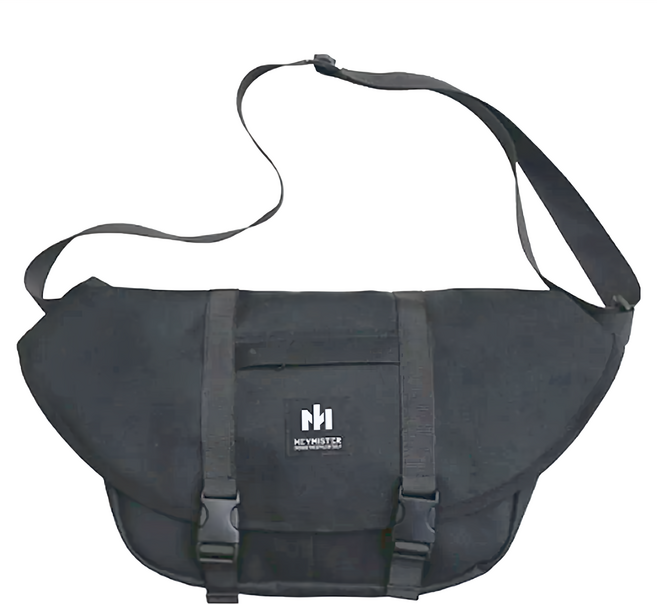 E.City 韓版復古風船形休閒斜挎包 360g, 黑色