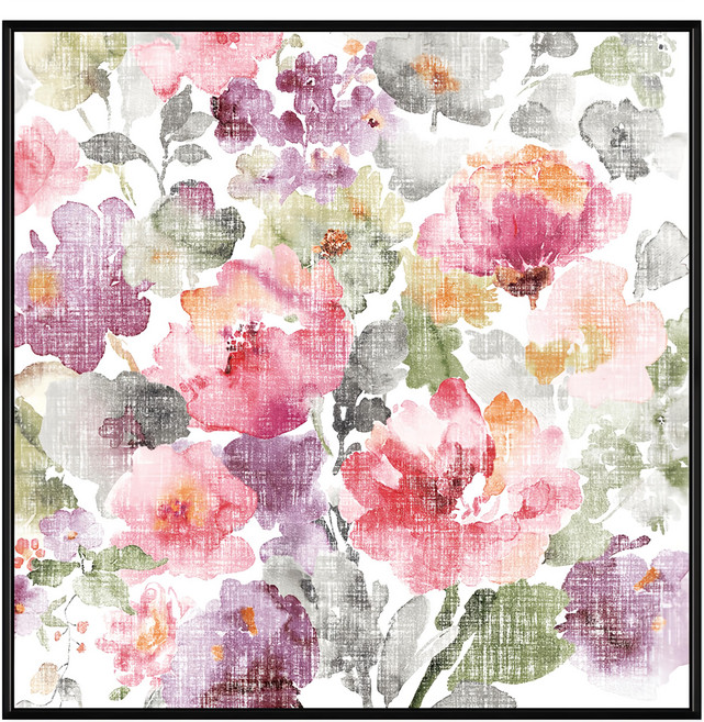 Boluo 菠蘿選畫所 臘盡春回 BFFB6655B 掛畫 60 x 60cm 花卉圖案, 黑色
