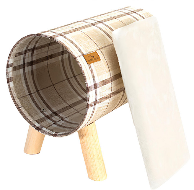 YOGiSSO 圓筒型貓窩, 咖啡色, 1個