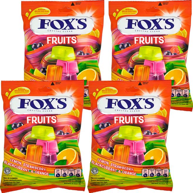 FOX'S 綜合水果風味糖, 90g, 4袋