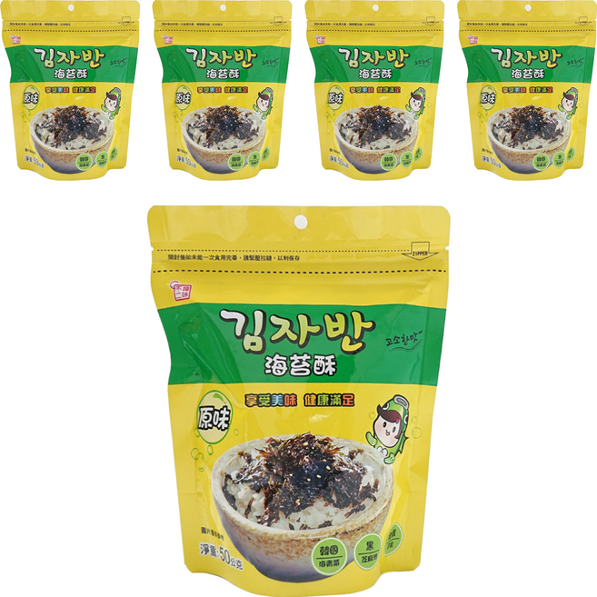 韓味不二 海樂多 海苔酥 原味, 5包, 50g