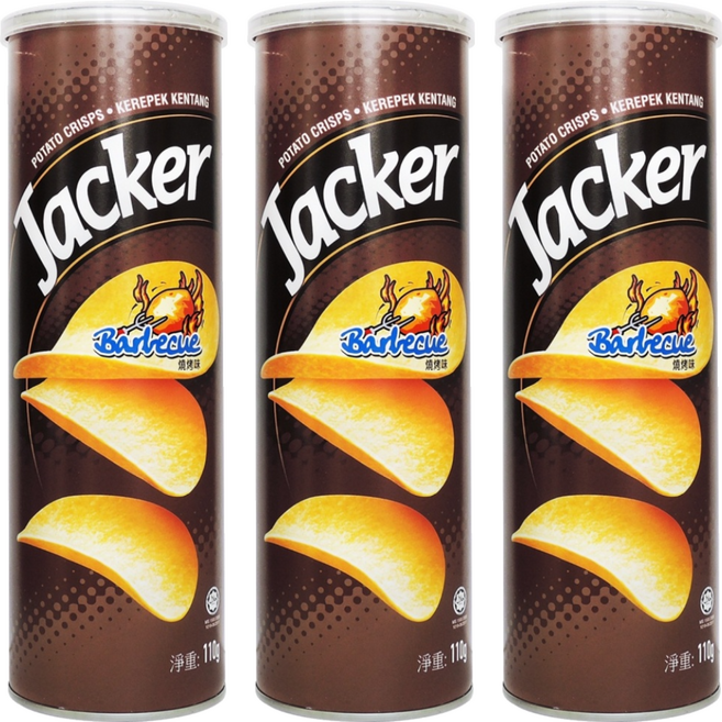 Jacker 洋芋片 燒烤味, 110g, 3罐