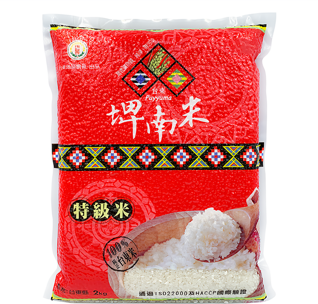 台東地區農會 埤南米 特級米, 1包, 2kg, 特級