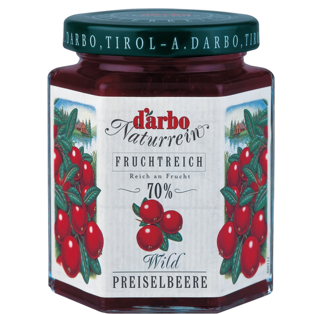 d'arbo 德寶 奧地利70%果肉果醬 越桔, 200g, 1罐