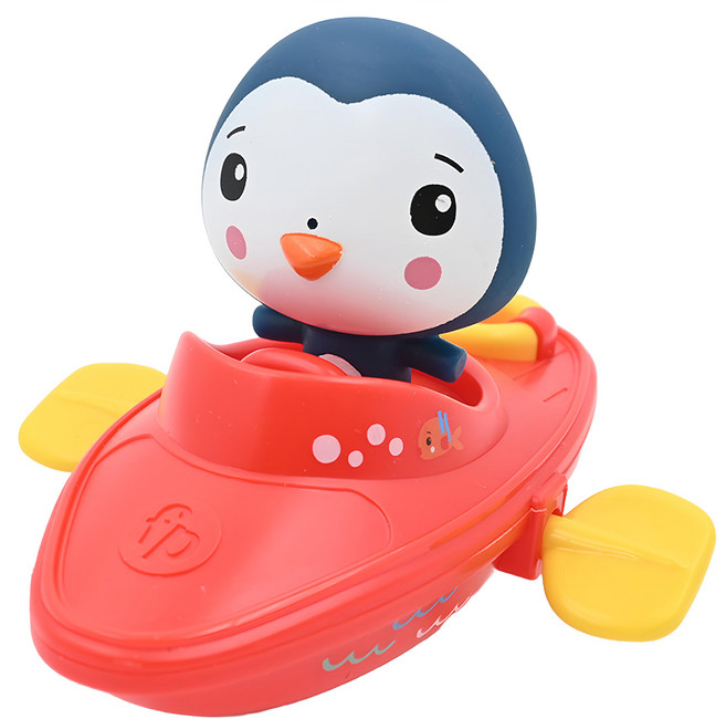 fisher-price 費雪 發條小船洗澡玩具 無需電力 可拆分 小企鵝, 小企鵝 多種顏色, 1個