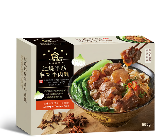 STAR FOOD 星廚饌 紅燒半筋半肉牛肉麵, 505g, 1盒