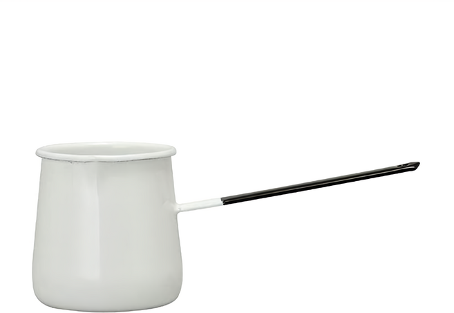Noda Horo 野田琺瑯 日本製琺瑯長柄奶油鍋 220ml, 白色, 1個, 18cm