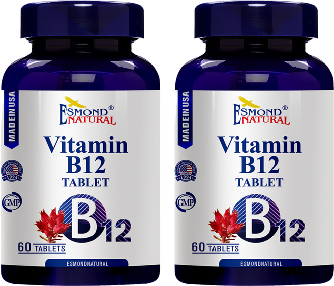 ESMOND NATURAL 愛司盟 維生素B12錠狀食品 含紅景天萃取物, 60錠, 2罐