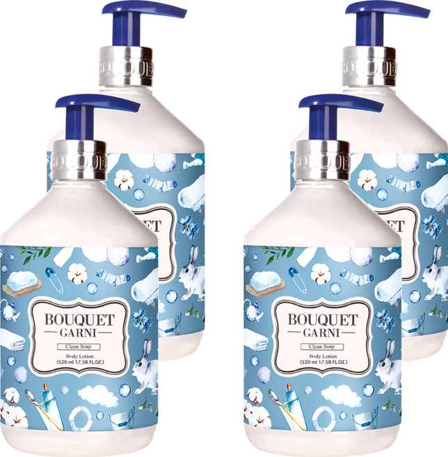 BOUQUET GARNI 香氛身體乳液 Clean Soap, 肥皂香, 520ml, 4瓶