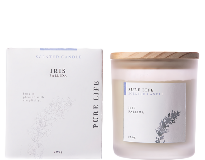 HOLA 和樂家居 Pure Life 覓靜系列香氛燭杯, 木蘭鳶尾花, 200g, 1個