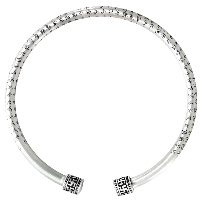 財神小舖 卍字護身 手環 CCH-004 999純銀, 般若心經 銀色, 1個