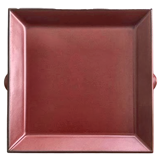 鐵赤角形直火陶板 25 x 23.5 x 4cm, 1個, 鐵赤