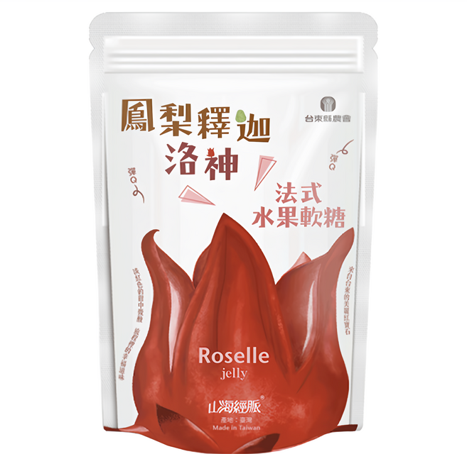 台東縣農會 法式水果軟糖 洛神鳳梨釋迦口味, 100g, 1包