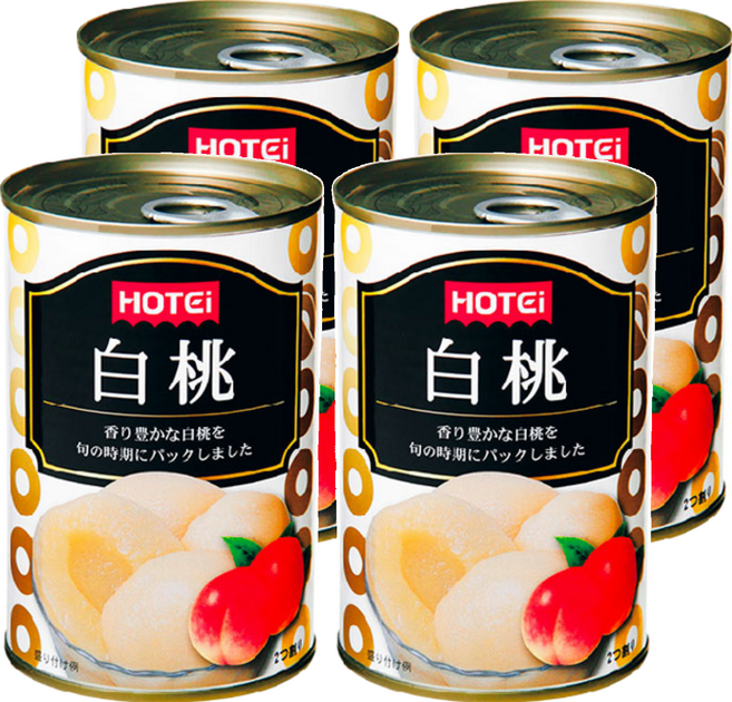 HOTEi 白桃罐, 425g, 4罐