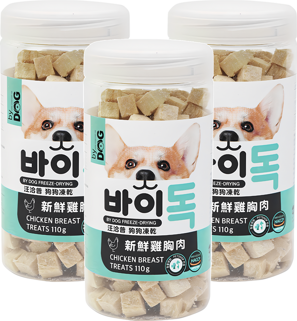 by DOG 狗狗凍乾零食, 110g, 3罐, 新鮮雞胸肉