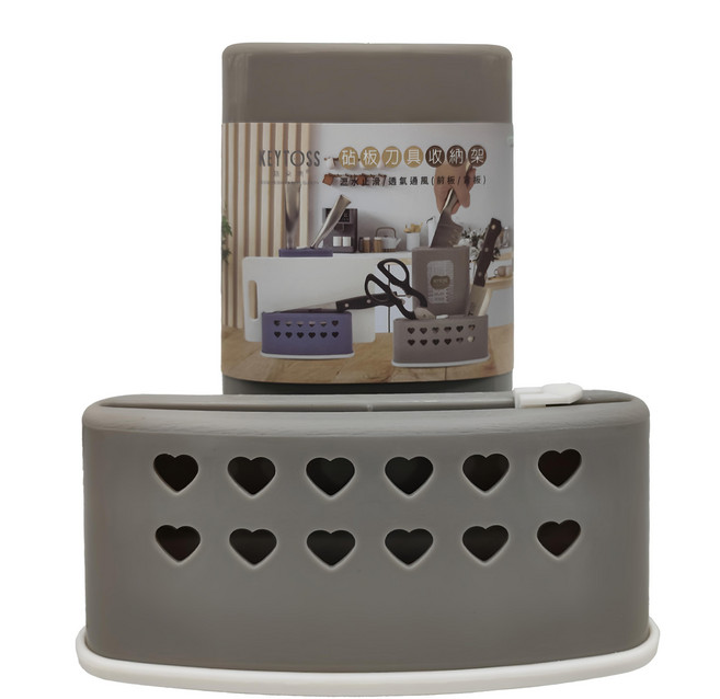 KEYTOSS 詰朵斯 砧板刀具收納架 適用不同大小尺寸刀具 移動式刀具固定滑扣設計 前板透氣孔設計, 顏色隨機, 1個