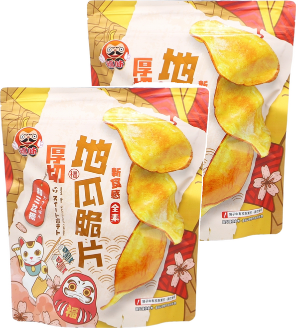 福味 厚切地瓜脆片 焦糖, 140g, 2包