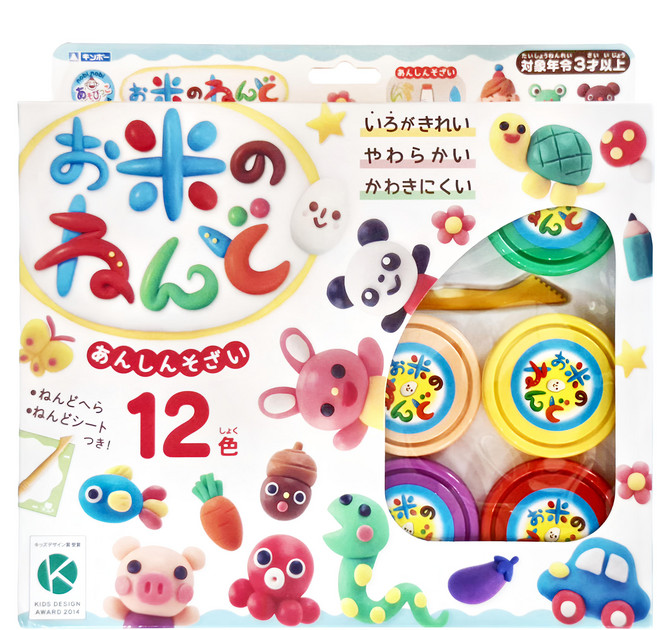 GINCHO 銀鳥 無毒米黏土 12色, 多色, 30g, 1盒