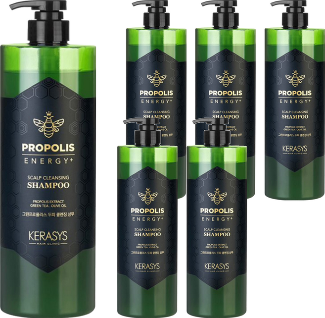 KERASYS 蜂膠活力光澤洗髮精 綠蜂膠, 1L, 6瓶