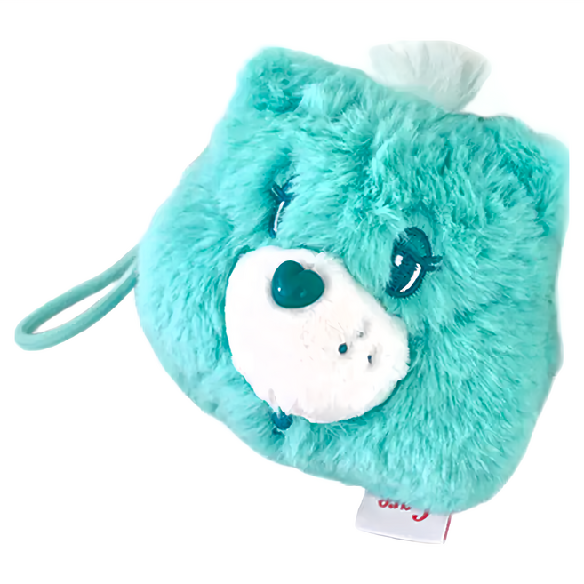 Care Bears 立體大頭造型絨毛可收納吊飾 安心材質 舒適柔軟 填充飽滿, 12cm, 湖藍色, 1個
