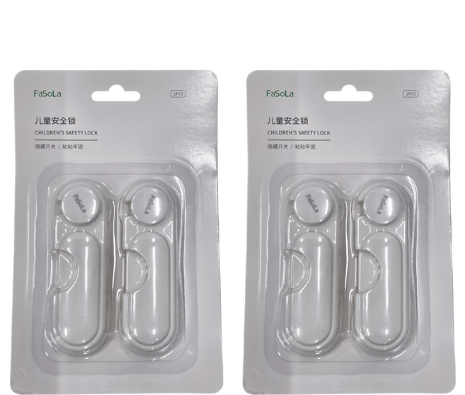 FaSoLa 360度旋鈕兒童安全鎖 FA-PS-263 尺寸95x35mm ABS材質, 白色, 2組