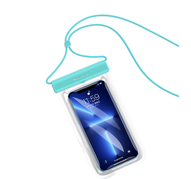 OMG 游泳潛水防水手機袋 IPX8防水等級, 淺藍色, 1個