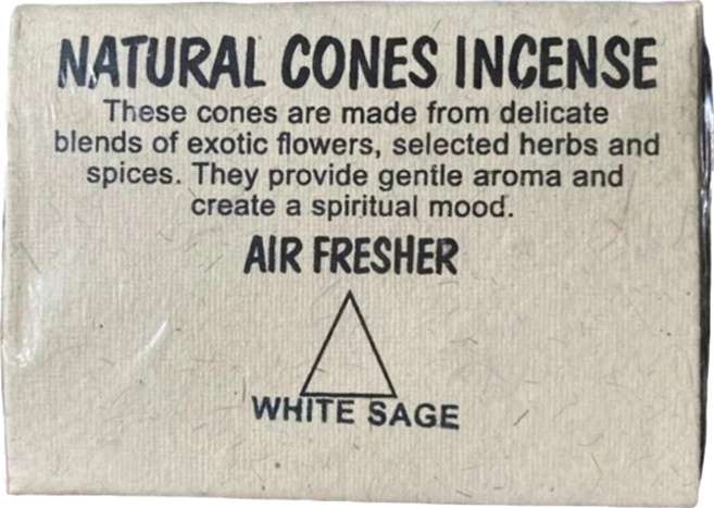 尼泊爾 LOTUS 天然手工香薰塔香 25個, WHITE SAGE 白鼠尾草, 1盒