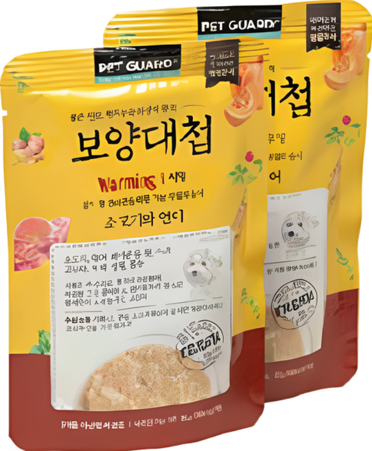 보양대첩 전연령 강아지 파우치 사료 워밍, 소+연어, 80g, 20개