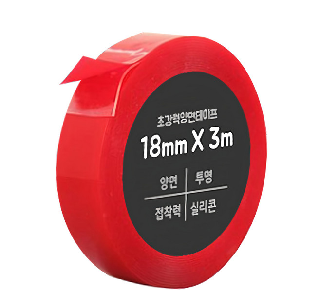 DADA 超強力雙面膠帶 18mm x 3m, 5個, 紅色