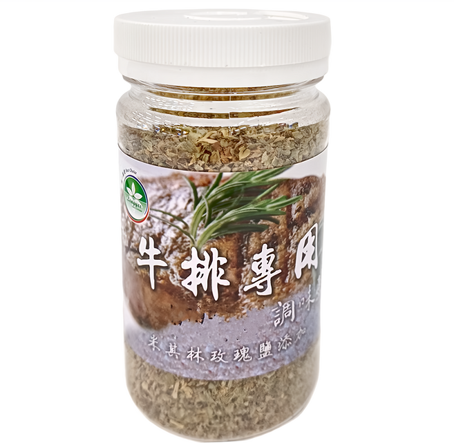 Longyes 隆一 牛排專用調味鹽 搭配奧勒岡 德國百里香 摩洛哥迷迭香, 120g, 1罐