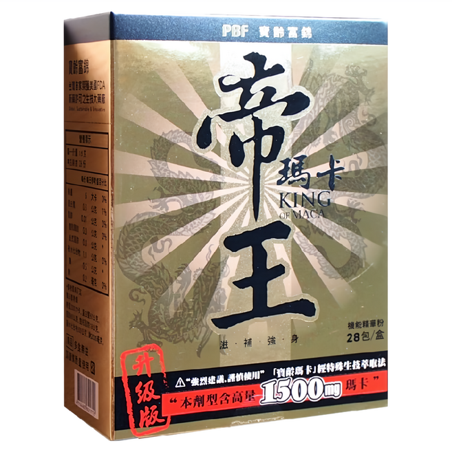 PBF 寶齡富錦 帝王瑪卡神龍三蔘版, 1.6g, 28包, 1盒