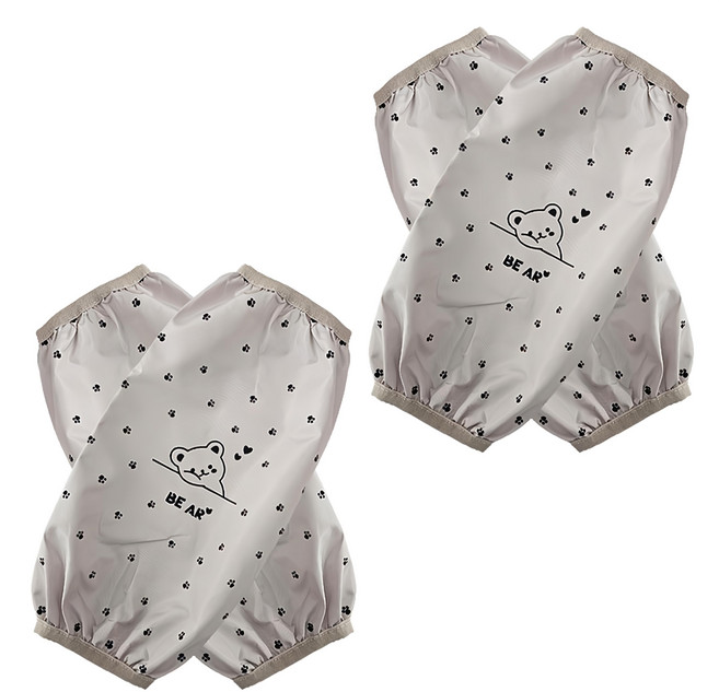 CT COMPANY 愛心小熊防水袖套 兩雙組, 米色