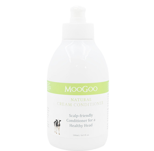 MOOGOO 天然初乳潤髮乳 牛奶蛋白滋潤髮絲 植物萃取油脂修復毛躁 純淨無添加 敏感肌適用, 500ml, 1瓶