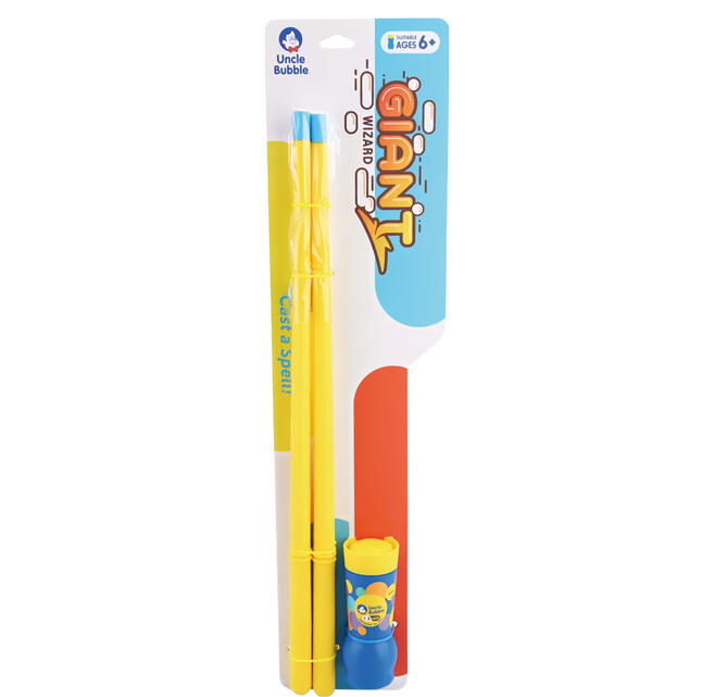 Uncle Bubble 安可堡 泡泡魔法棒 118ml, GIANT系列 黃色 + 藍色, 1個