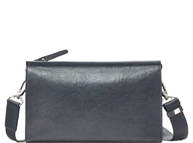 真皮頭層牛皮中小型男士肩背包斜背包男包 LB1083, 黑色