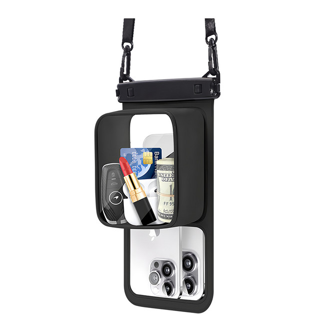 OMG IPX8級防水 雙層加大防水袋 8.5英吋, 黑色, 1個