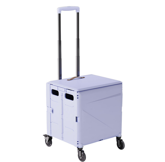 RW 大尺寸萬象四輪折疊型購物推車 PU靜音輪款, 1個, 藍色