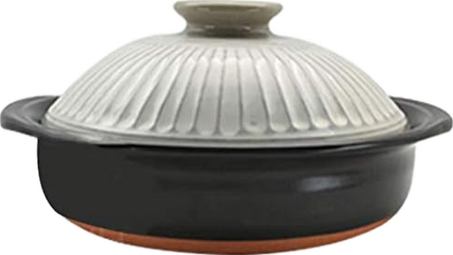 GINPO 銀峯 陶器 萬古燒菊花鍋 粉引 6號 白色 1人 0.85L, 1個, 21cm