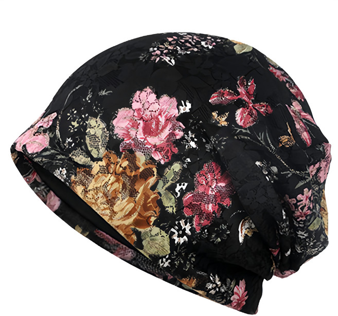 SOFTHOLIC 女性花朵蕾絲頭巾帽