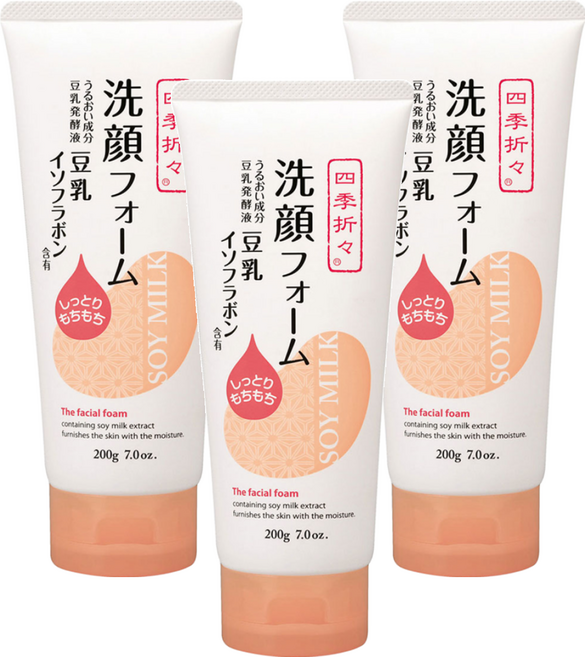 四季折々 豆乳保濕洗面乳, 200g, 3條