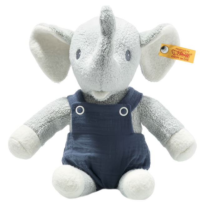 Steiff 德國金耳釦 嬰幼兒玩偶 GOTS Eliot Elephant 大象, 26cm, 灰色, 1個