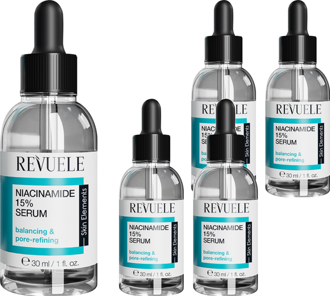 REVUELE 菸鹼醯胺15%細膚安瓶精華 平衡毛孔, 30ml, 5瓶
