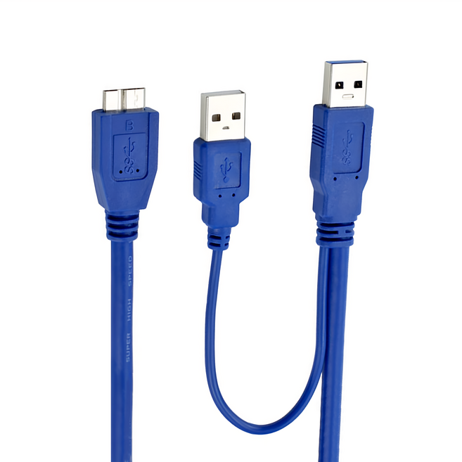 Bravo-U USB 3.0 Y-Cable 超高速傳輸線 支援MicroB設備 轉接電腦、筆電, 1m, 1條