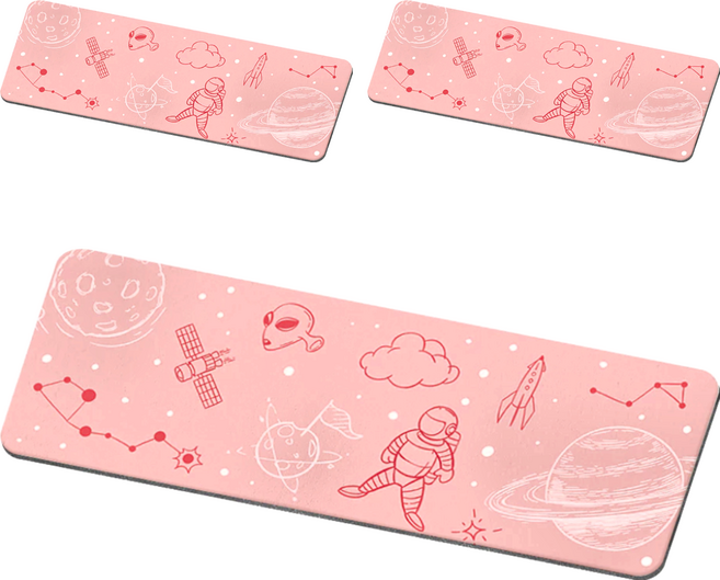 收納王妃 宇宙系列 軟式珪藻土洗漱墊 24 x 8 x 0.5cm 1組, 少女星球 粉色, 3個