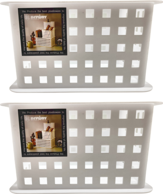 KEYWAY 聯府 中格格收納籃 3.5L, 白色, 2個