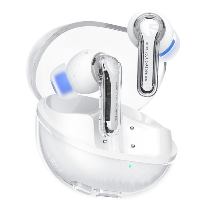 SOUNDPEATS 藍牙耳機 ENC通話降噪, Clear, 透白色