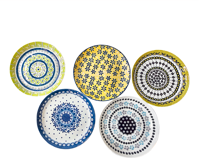 AWASAKA 粟坂 日本 美濃燒 Pottery Field 歐風 陶瓷淺湯盤 5件組 多色 1組