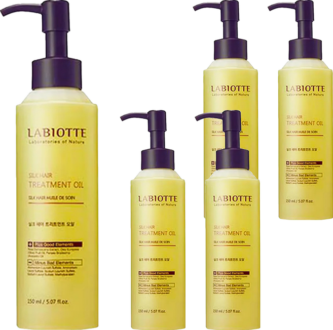 LABIOTTE 絲滑護髮油 深層滋潤修護 改善分岔毛躁, 150ml, 5件