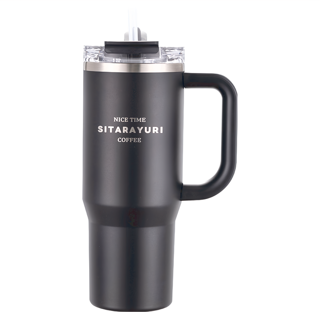Sitarayuri 簡約大容量手柄保溫杯 ZF-047, 顏色隨機, 1個, 900ml