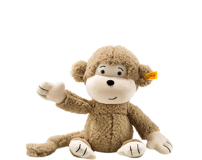 Steiff 德國金耳釦泰迪熊 黃標玩偶, 30cm, 猴子 棕色, 1個